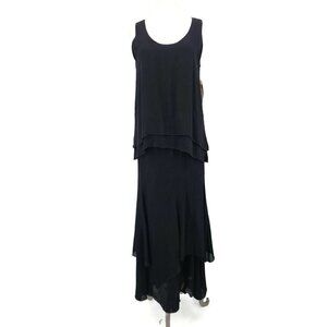 New Vtg Dinah Lee Black Skirt and Top Set Womens M Art to Wear Outfit